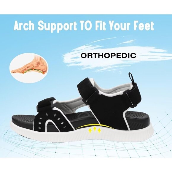Casual Hiking Sandals Men\'s Black White Athletic Sports Walking Fisherman Shoes main image 5